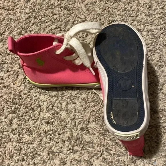 Polo Ralph Lauren kids pink and white sneakers | size 10 - Picture 4 of 7